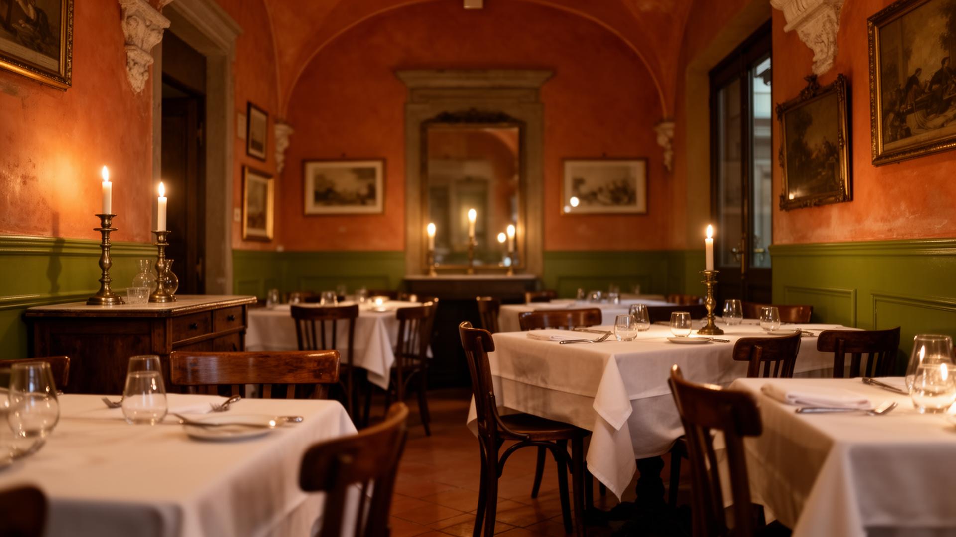 Sala interna della Trattoria Milanese